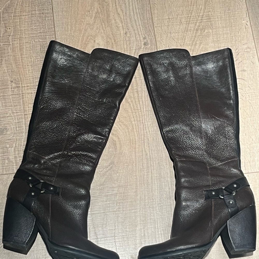 Kork Ease tall brown leather boot.